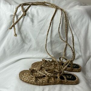 Zara Natural Woven Strap Sandals 2642/001